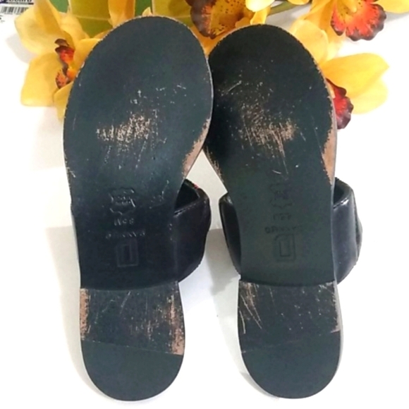 DANNIJO BLACK LEATHER NELLA BEADED SANDALS 8.5 - Picture 8 of 13